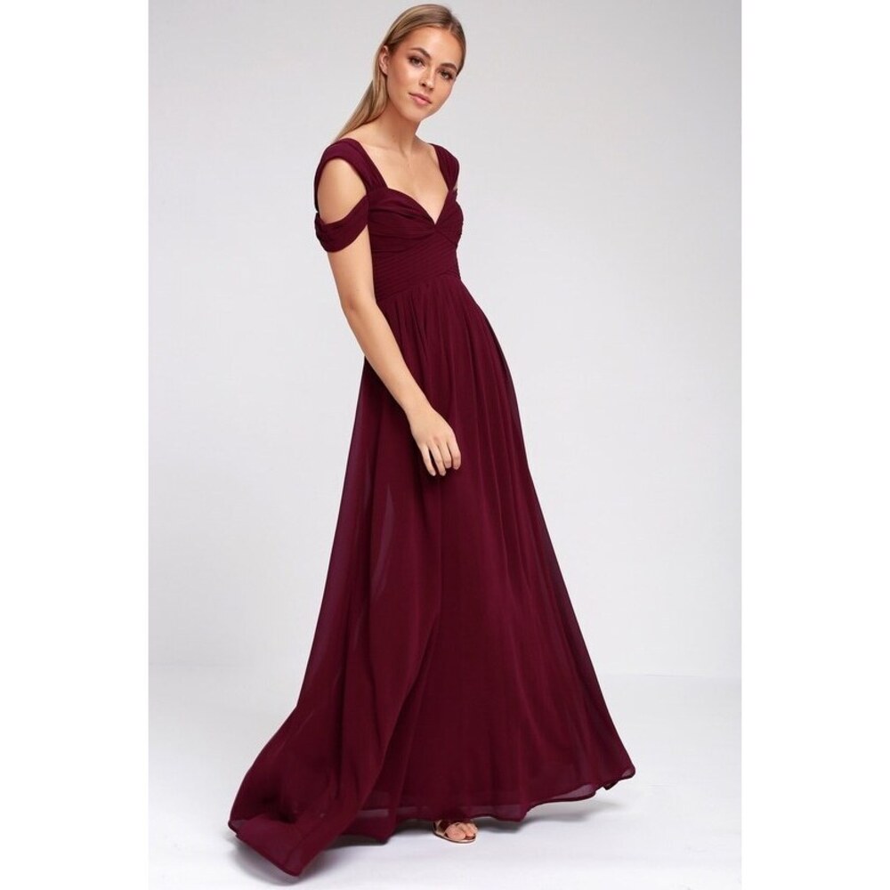 Lulus Make Me Move Burgundy Maxi Dress Purple - Size XS